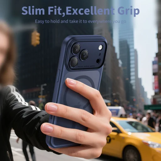 iPhone 17 Pro Tech-protect Magpeak Magsafe CC tok matt mélykék - 5