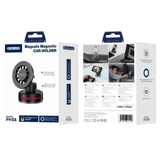 Mágneses autós telefontartó JELLICO PH34 Fekete - 1