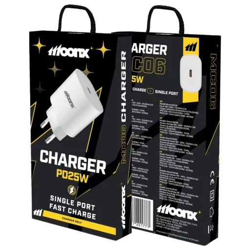 MOONX fali töltő MC06 PD 25W 1xUSB-C Fehér - 1