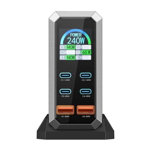 Blitzwolf BW-S31 hálózati töltő 2xUSB-A, 4xUSB-C, PD, 240W - 4