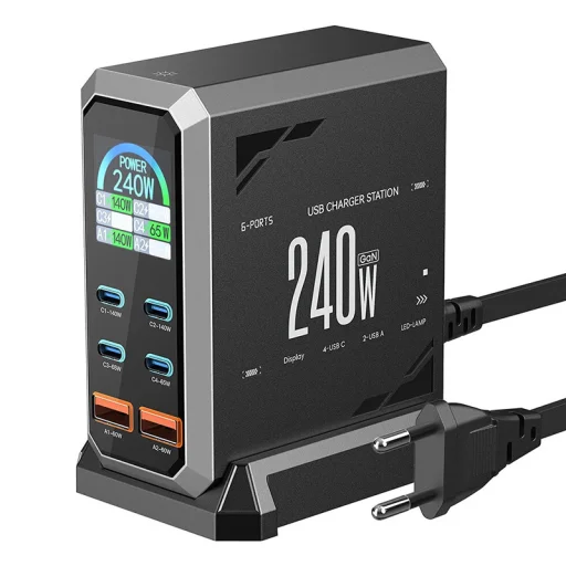 Blitzwolf BW-S31 hálózati töltő 2xUSB-A, 4xUSB-C, PD, 240W - 1