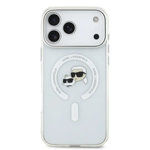 Karl Lagerfeld IML K&CH Heads Metal Frame MagSafe tok iPhone 17 Pro Max átlátszó tok - 3