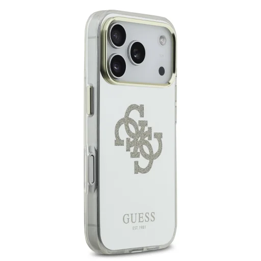 Guess PC/TPU Mirror 4G Glitter Logo MagSafe fliptok iPhone 17 Pro Max Gold tok - 4