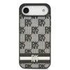 DKNY PU bőr, kockás mintázatú és csíkos tok iPhone 17 Air fekete tok thumbnail