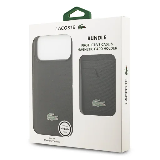 Lacoste Iconic Petit Pique MagSafe tok és pénztárca iPhone 17 Pro Max Fekete tok - 10