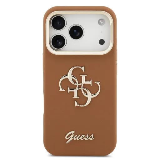 Guess PU Grained 4G Logo Stand Camera Frame tok iPhone 17 Pro Barna - 3