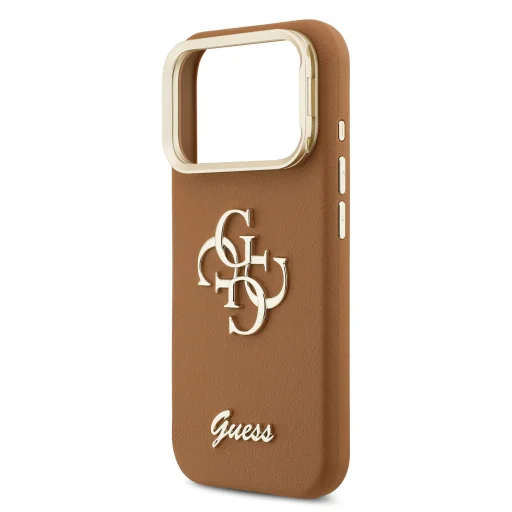 Guess PU Grained 4G Logo Stand Camera Frame tok iPhone 17 Pro Barna - 5