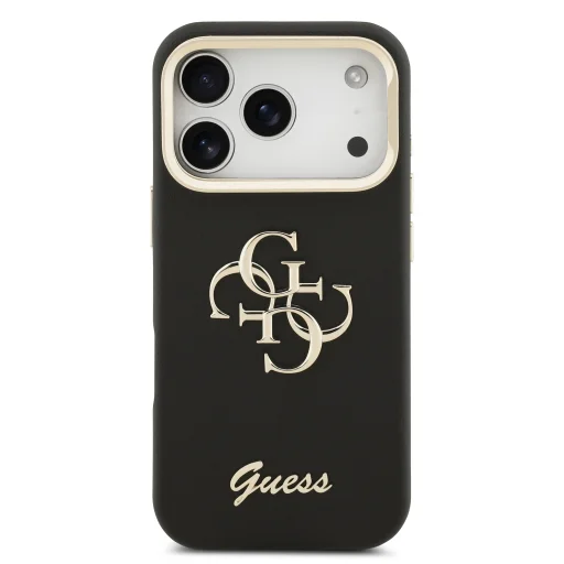 Guess PU Grained 4G Logo Stand Camera Frame tok iPhone 17 Pro fekete - 3