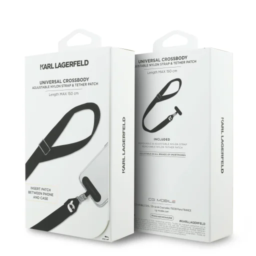 Karl Lagerfeld Universal crossbody pánt Karl Patch fekete - 4