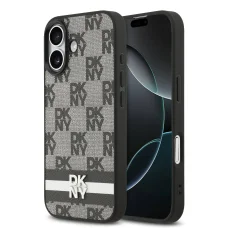 DKNY PU Bőr Kockás Mintázat és Csíkos iPhone 17 tok