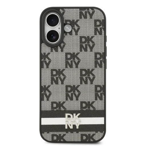 DKNY PU Bőr Kockás Mintázat és Csíkos iPhone 17 tok - 3