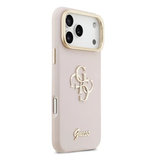 Guess PU Grained 4G Logo Stand Camera Frame tok iPhone 17 Pro Max Pink - 4