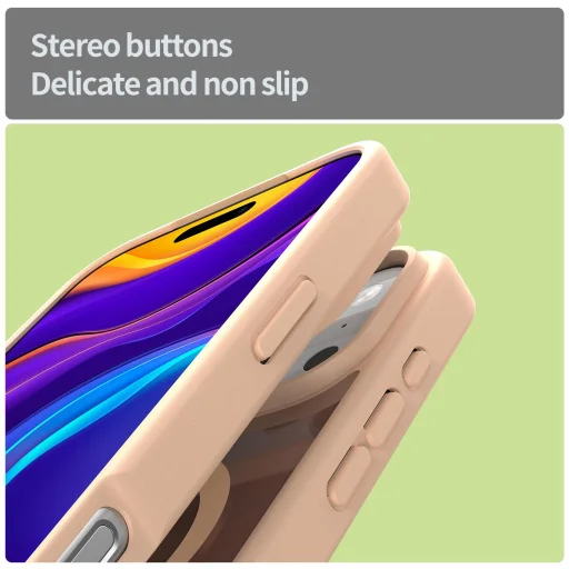 iPhone 17 Pro Fanying Series áttetsző rózsaszín MagSafe hibrid (TPU + PC) matt tok Alphajack - 5