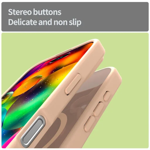 iPhone 17 Series áttetsző rózsaszín MagSafe hibrid (TPU + PC) matt tok Alphajack - 2