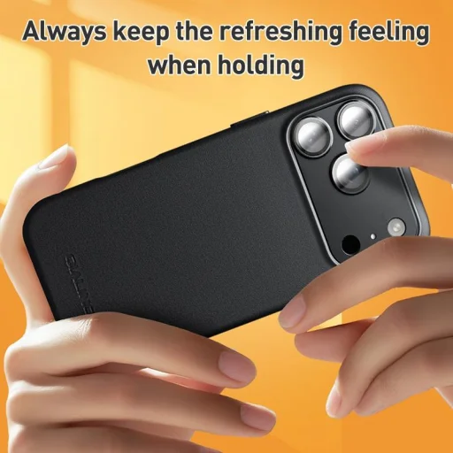 iPhone 17 Pro fekete bőrtok MagSafe kompatibilitással Alphajack QTech Series kameralencse védővel - 8