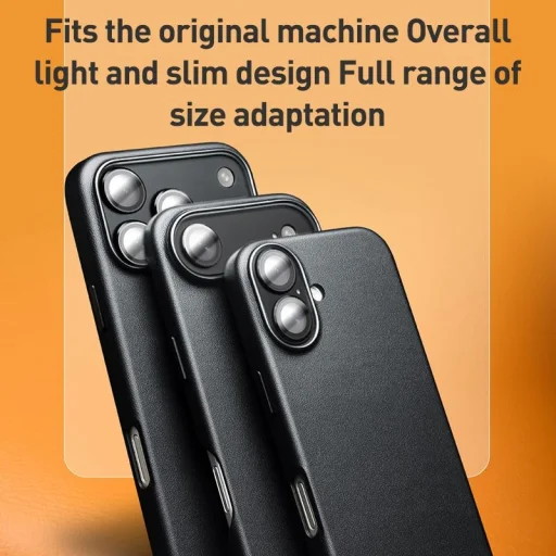 iPhone 17 Pro fekete bőrtok MagSafe kompatibilitással Alphajack QTech Series kameralencse védővel - 12