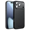 iPhone 17 Pro fekete bőrtok MagSafe kompatibilitással Alphajack QTech Series kameralencse védővel thumbnail