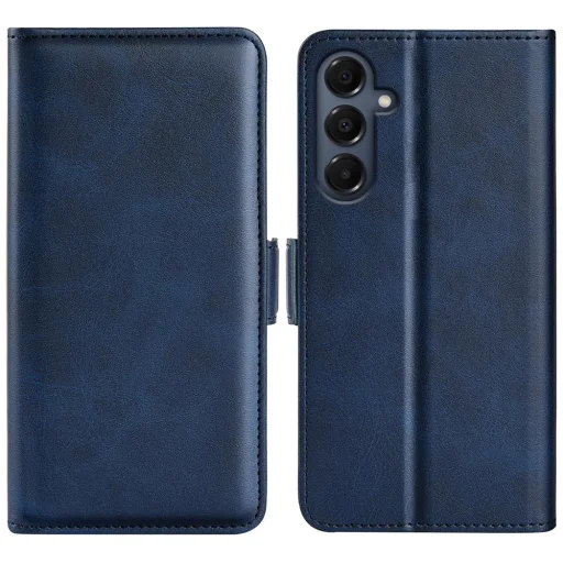 Samsung Galaxy A17 sötétkék, kétoldali mágneses záras fliptok Alphajack - 1