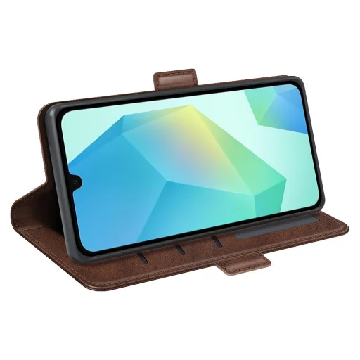 Samsung Galaxy A07 barna, kétoldali mágneses záras fliptok Alphajack - 1