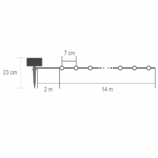 Home SLC200WW szolár fényfüzér, 200db melegfehér LED, 14m hosszúság, zöld vezeték, kültéri kivitel - 7