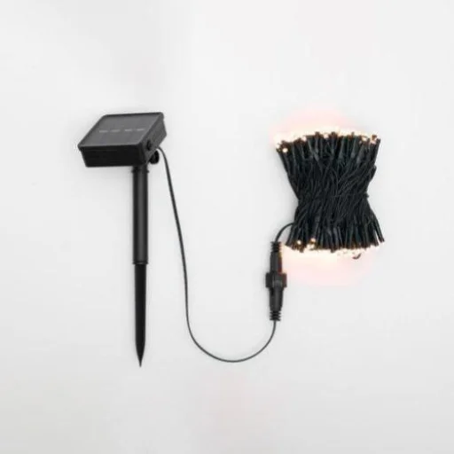 Home SLC200WW szolár fényfüzér, 200db melegfehér LED, 14m hosszúság, zöld vezeték, kültéri kivitel - 2