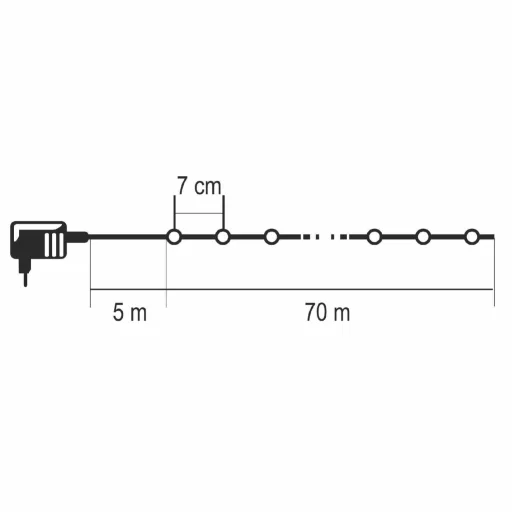 Home KKL1012DWW DOT LED-es fényfüzér, 1000db melegfehér LED, 70m hosszú, 8+4 funkció, átlátszó vezeték, adapteres tápellátás, beltéri kivitel - 3