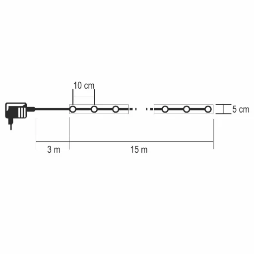 Home RLS15WW LED-es szalag mintákkal, arany színű szalag, 8 funkció, 150db melegfehér LED, 15m hosszú, 5cm széles, adapteres tápellátás, beltéri kivitel - 5