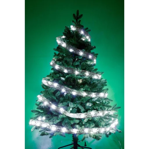 Home RLS15WH LED-es szalag mintákkal, ezüst színű szalag, 8 funkció, 150db hidegfehér LED, 15m hosszú, 5cm széles, adapteres tápellátás, beltéri kivitel - 6