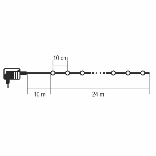 Home LED248WH LED fényfüzér, 240db hidegfehér LED, 23,9m hosszúságú, 8 program időzítővel, zöld vezeték, adapteres tápellátás, kül- és beltéri kivitel - 5
