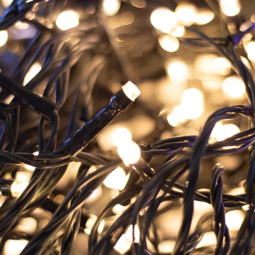 Home LED248WW LED fényfüzér, 240db melegfehér LED, 23,9m hosszúságú, 8 program időzítővel, zöld vezeték, adapteres tápellátás, kül- és beltéri kivitel - 1