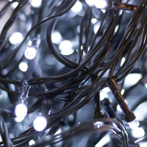 Home LED248WH LED fényfüzér, 240db hidegfehér LED, 23,9m hosszúságú, 8 program időzítővel, zöld vezeték, adapteres tápellátás, kül- és beltéri kivitel - 1