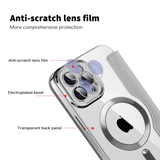 Techsuit - SmartMag Könyv Tok - iPhone 12 Pro Max - Szürke tok - 3