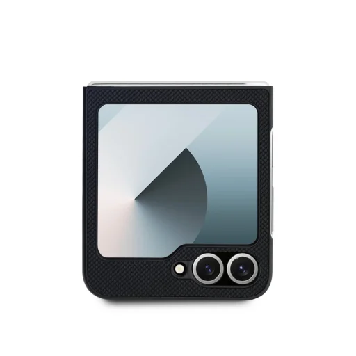 Lacoste Iconic Petit Pique Woven Logo MagSafe fliptok Samsung Galaxy Z Flip 6/7 FE Black - 3