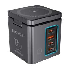 Blitzwolf BW-i113 GaN hálózati töltő, USB-A, 3xUSB-C, 105W