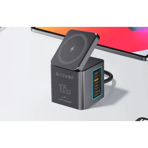 Blitzwolf BW-i113 GaN hálózati töltő, USB-A, 3xUSB-C, 105W - 4
