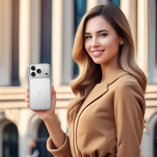 Crystal Glitter tok iPhone 17 Pro Max Ezüst tok - 4