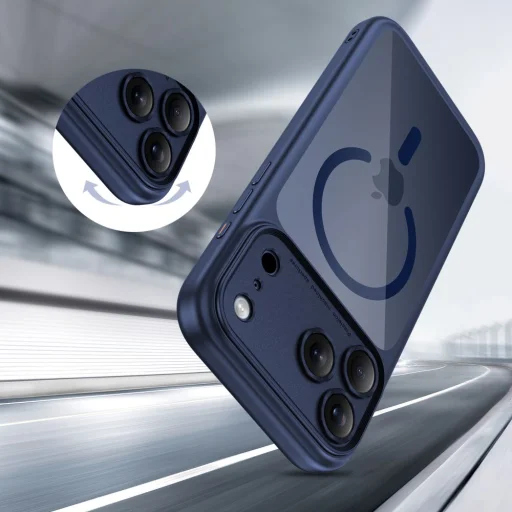 iPhone 17 Pro Max Tech-protect Magpeak Magsafe CC tok Mélykék/átlátszó - 6