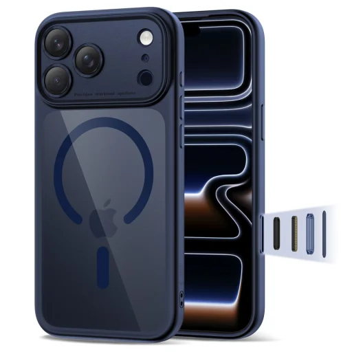 iPhone 17 Pro Max Tech-protect Magpeak Magsafe CC tok Mélykék/átlátszó - 1