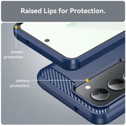 Xiaomi Redmi 15 4G / Redmi 15 5G Techsuit - Carbon Silicone - Kék tok - 4