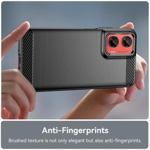  Techsuit - Szénszálas Szilikon - Motorola Moto G35 - Fekete tok - 5