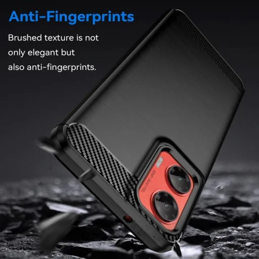  Techsuit - Szénszálas Szilikon - Motorola Moto G35 - Fekete tok - 6