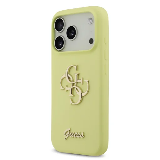 Guess Liquid Silicone 4G Metal Logo tok iPhone 17 Pro sárga tok - 2