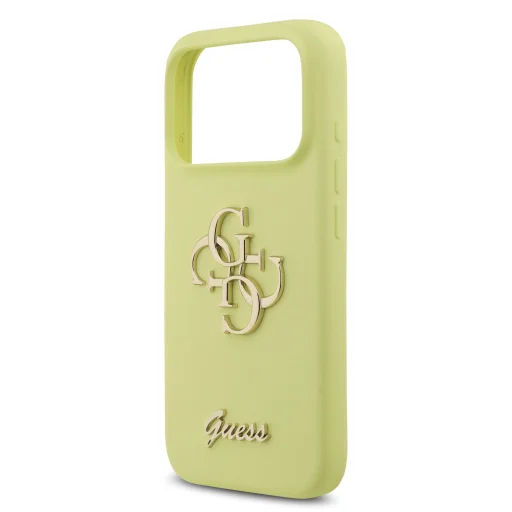 Guess Liquid Silicone 4G Metal Logo tok iPhone 17 Pro sárga tok - 5