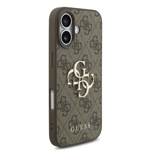 Guess PU 4G Metal Logo Pántos tok iPhone 17-hez Barna - 3