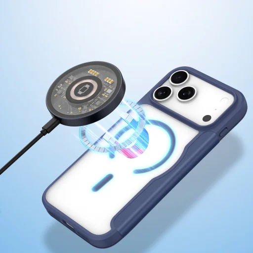 Dux Ducis Skin X Pro iPhone 17 Pro tok pénztárcával, MagSafe kompatibilis - Kék tok - 9