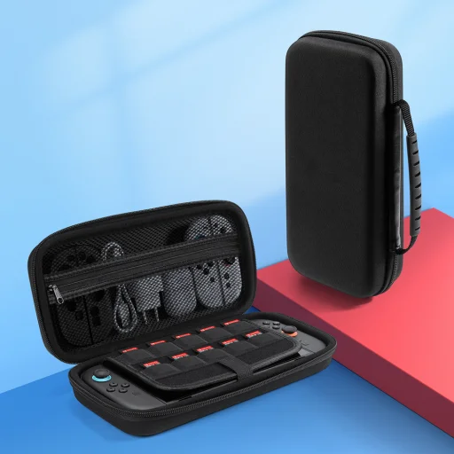 Dux Ducis Nintendo Switch 2 tok fogantyúval és játékkártya rekeszekkel - Fekete - 4