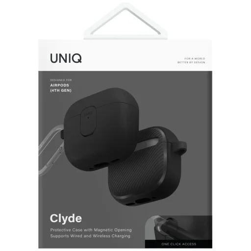 Uniq Clyde Lock Case AirPods 4 tok - Fekete - 5