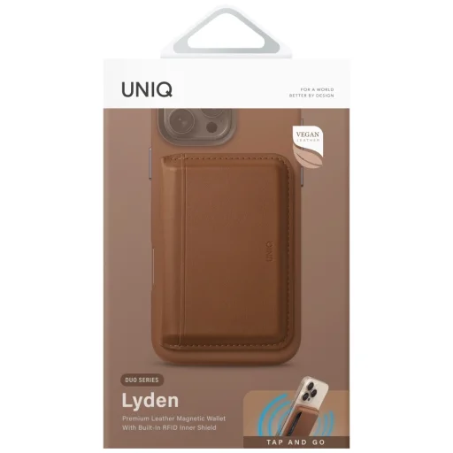 Uniq Lyden DS RFID mágneses pénztárca telefontartóval - Barna - 4