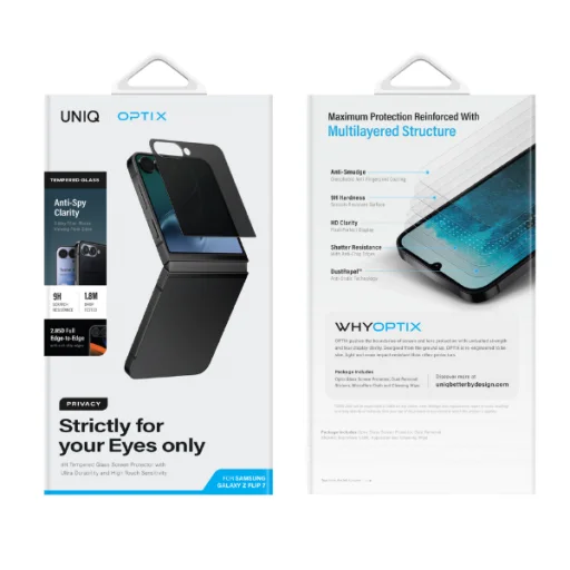 Uniq Optix Privacy tempered glass for Samsung Galaxy Z Flip 7 - 7