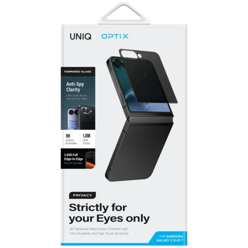 Uniq Optix Privacy tempered glass for Samsung Galaxy Z Flip 7 - 3